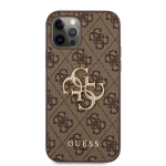 Guess PU 4G Metal Logo Case, skirtas iPhone 12/12 Pro, rudas