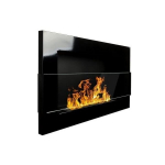Pakabinamas įmontuojamas biožidinys Bioheat 650x400 TUV Black Less Glass