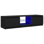 Televizoriaus spintelė su LED ap&scaron;vietimu, 140x40x35,5 cm, juoda