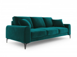 Trivietė sofa Mazzini Sofas Madara, veliūras, &scaron;viesiai žalia/juoda