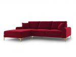 Mink&scaron;tas kampas Mazzini Sofas Madara, veliūras, raudonas/auksinės spalvos