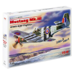 Klijuojamas Modelis ICM 48123 Mustang Mk.III, WWII RAF Fighter 1/48