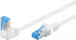 Cat 6a tinklo kabelis 0.25m, kampinis Rj45, S/ftp, baltas