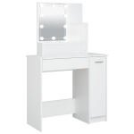 Kosmetinis staliukas su LED ap&scaron;vietimu, 86,5x35x136cm, balta