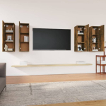 TV spintelės, Mediena, 4vnt., 30,5x30x90cm, dūminio ąžuolo spalva