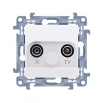 Simon 10 R-tv praeinantis anteninis lizdas, baltas, Ip20