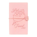 Kelionių užra&scaron;ų knygelė - PUSHEEN - B6 - Dirbtinė oda - Rožinė - 19,5 x 12 cm