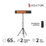 Infraraudonųjų spindulių &scaron;ildytuvas Heatum H2000R URBAN Black su trikoju stovu