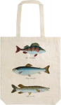 Stbag18 Medvilninė "ryby" rankinė "shopper"
