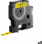 Laminuota juosta etikečių klijavimo aparatams Dymo D1 40918 LabelManager&trade; Juoda Geltona 9 mm (5 vnt.)