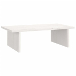 Monitoriaus stovas vidaXL, Pu&scaron;ies medienos masyvas, 50x27x15cm, balta