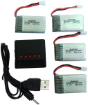 4vnt Baterija Syma Drone x5C X5 3.7V 650mAh 25C Advanced Lipo + 4 in 1 įkroviklis