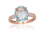 Auksinis žiedas Diamond Sky "Royal Topaz VIII" i&scaron; raudono, 585 prabos aukso