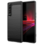 &bdquo;Carbon&ldquo; kieto silikono (TPU) dėklas - juodas (Xperia 1 IV)