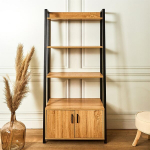 Policijos knygų spinta natūrali/juoda