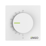Engo ESIMPLE termostatas su ratuku 230V &scaron;ildymui/&scaron;aldymui baltas, Balta