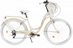 Davi Emma 28&Prime; miesto dviratis, 160&ndash;185 cm, 7 pavarų, kremi&scaron;kai/baltas