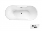 Vonia Besco Navia Black&White Matt, 150 x 80 cm, su chrome sifonu