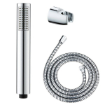 Du&scaron;o galvutė - WENKO - Basic Line - 3 dalių rinkinys - Chromuota - Lankstus 150 cm