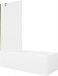 Vonia Mexen Cubik su apdaila ir stiklo sienele, 170x70 cm + 90 cm, White+Gold/Transparent