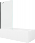 Vonia Mexen Vega su apdaila ir stiklo sienele, 160x70 cm + 90 cm, White+Black/Transparent