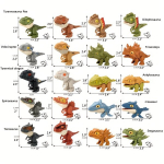 20vnt Mini Dinozaurų Pir&scaron;tų Lėlės - Lankstūs Sąnariai & 7.62 cm Modeliai - Puikios Kolekcijos Berniukams & Mergaitėms!