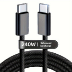 Dvigubas USB-C įkroviklis PD240W, Juoda