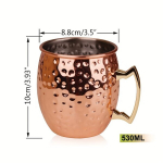 Kūgio formos vario puodelis &scaron;altiems gėrimams 450 ml.