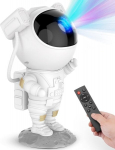 Astronautų kosmoso projektorius LED lubų &scaron;viestuvas su žvaigždėtu dangumi ir ūku su laikmačiu ir nuotolinio valdymo pultu Estetinis vaikų kambario dekoravimas Kalėdų gimtadienio Valentino dienos dovana 1 dalis (baltas įkraunamas modelis)