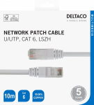 Deltaco Cat6 tinklo kabelio R00210003, 10m, balta