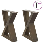Kavos staliuko kojelės 2 vnt natūralus plienas 30x(30-31,3) cm