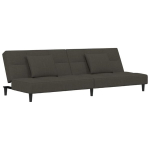 Dvivietė sofa-lova，Poilsio sofa su dvejomis pagalvėmis, pilka, aksomas CFE94818