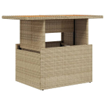 Sodo stalas，Lauko stalas, smėlio, 100x55x73cm, poliratanas/akacijos mediena CFE241013
