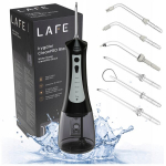 Belaidis burnos irigatorius Lafe CleanPRO Black LAFFLO47480, 300 ml, 5 režimai, 6 antgaliai
