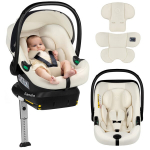 Automobilinė kėdutė Lionelo Astrid I-Size Set Beige Cream, su Isofix base