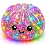 Antistresinis mink&scaron;tukas &bdquo;Dumpling Squishy&ldquo; su blizgučiais ir &scaron;viečiančiu LED