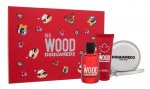 Rinkinys moterims Dsquared2 Red Wood: tualetinis vanduo EDT, 100 ml + du&scaron;o želė, 100 ml + piniginė