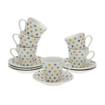 Puodelių su lėk&scaron;tutėmis rinkinys Springdots, 12 vnt