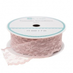 Nėriniuota pakavimo juostelė, 2.5cmx2m, rožinė