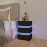Naktinė spintelė su LED ap&scaron;vietimu, 45x35x67 cm, juoda