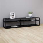 vidaXL TV spintelė, juoda marmuro, 180x40x40,5cm, grūdintas stiklas