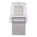 "kingston" usb atmintinė otg, usb 3.0, 256 gb, "data traveler microduo3 g2", sidabrinė ir violetinė, dtduo3cg3/256gb, usb a / usb c