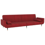 Dvivietė vidaXL sofa-lova, vyno spalvos