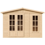 Sodo biuras su grindimis M334FB Timbela, 232 x 332 x 222 cm, ruda