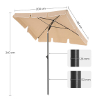 Skėtis 200 x 125 cm taupe