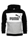 Megztinis mergaitėms PUMA ESS Block Hoodie FL B 849081 01, juodas, 128 cm