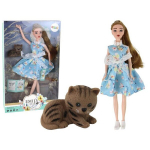 Lėlė su kačiuku Lean Toys Emily Spring