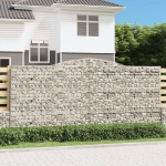 vidaXL I&scaron;lenkti gabiono krep&scaron;iai, 15 vnt., 400x30x180/200cm, geležis
