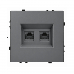 Dvigubas interneto lizdas CAT 6 Feelspot FSIN2CAT6G, pilkas
