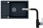 Plautuvės ir mai&scaron;ytuvo komplektas Kernau KGSH 6078 1B1D + KWT 06A PO Black Metallic